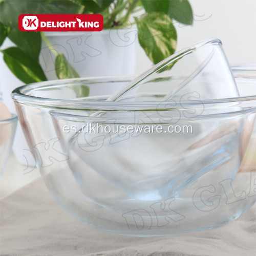 Cuenco mezclador de vidrio de borosilicato resistente al calor de diseño francés